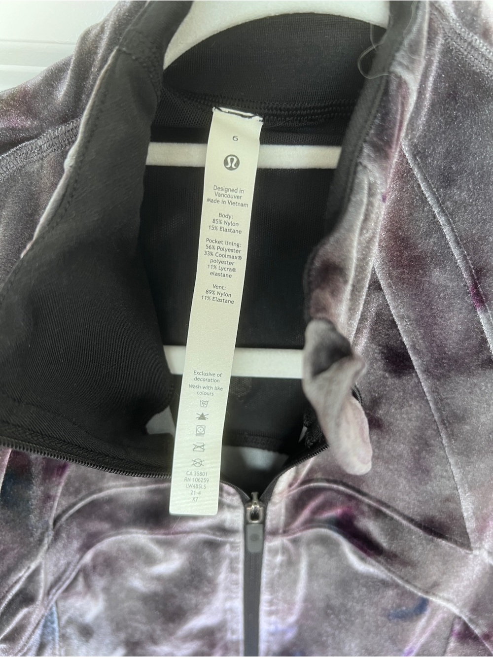Lululemon Define Jacket Velvet Interstellar Print Gray Purple Size 6 - Picture 5 of 6